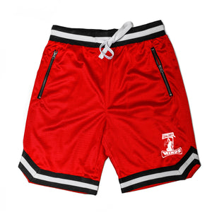 Hypnotize Minds "Mesh Shorts Red" White Small Logo